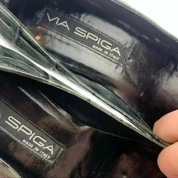 Via Spiga heels sz 8 Italian leather tortoise 90s - Picture 8 of 11